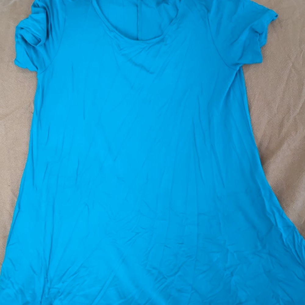 Esenchel Short Sleeves Tunic Size L -Teal